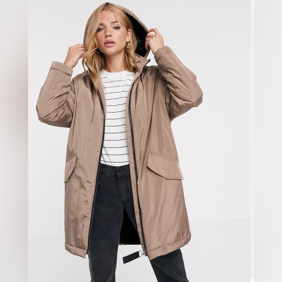 ASOS Jackets & Blazers - ASOS Design Faux Fur Lined Raincoat in “Mink” US 14